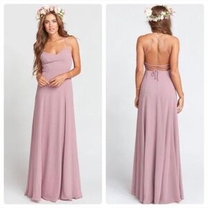 Show Me Your MuMu Mauve Goddess Backless Maxi Dress
